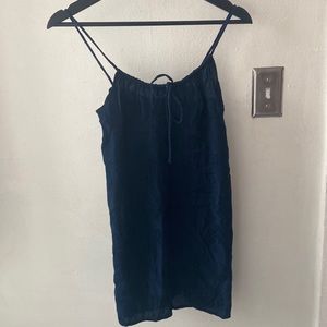 Motel navy rose pattern slip dress